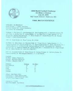 Milan v Chelsea a set of Starting List, Half Time Report and Full Time Report, played on 24/07/2009 in the USA