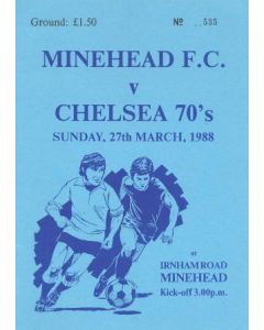 Minehead v Chelsea 70's XI official programme 27/04/1988