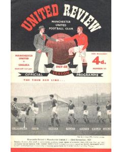 Manchester United v Chelsea official programme 14/12/1957