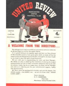 Manchester United v Chelsea official programme 23/08/1952
