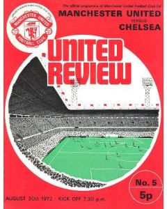 Manchester United v Chelsea official programme 30/08/1972
