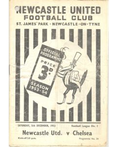 Newcastle United vChelsea official programme 05/12/1953