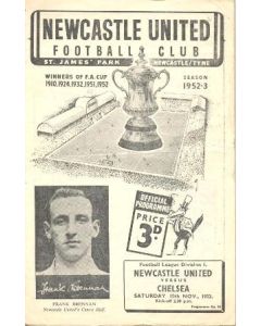 Newcastle United v Chelsea official football programme 15/11/1952