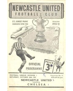 Newcastle United vChelsea official programme 20/10/1951