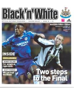Newcastle United vChelsea official programme 20/12/2006