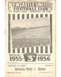 Newcastle United vChelsea official programme 21/04/1956
