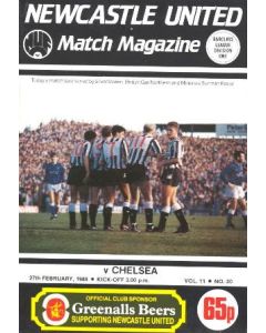 Newcastle United vChelsea official programme 27/02/1988