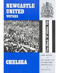 Newcastle United vChelsea official programme 16/11/1974