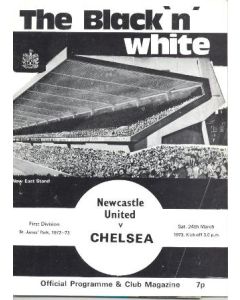 Newcastle United v Chelsea official programme 24/03/1973