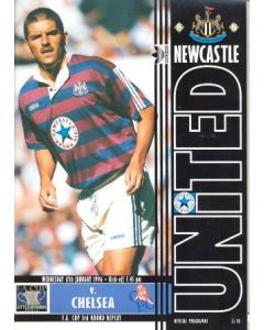 Newcastle United vChelsea official programme 17/01/1996 includes the coach ticket in the price