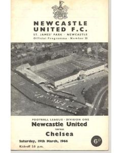 Newcastle United vChelsea official programme 19/03/1966