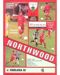 Northwood vChelsea XI official programme 29/08/2002 Friendly Match