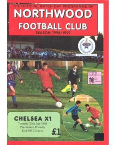 Northwood vChelsea XI official programme 30/07/1996 Pre-Season Friendly Match