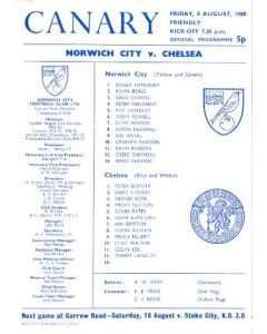 Norwich City vChelsea official programme 08/08/1980