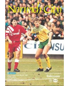 Norwich City vChelsea official programme 11/03/1992