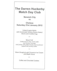 Norwich City v Chelsea menu 21/01/2012 Premier League