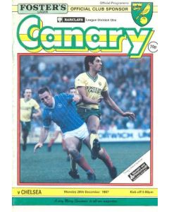 Norwich City vChelsea official programme 28/12/1987