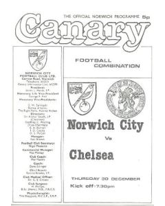 Norwich City vChelsea official programme 18/12/1982