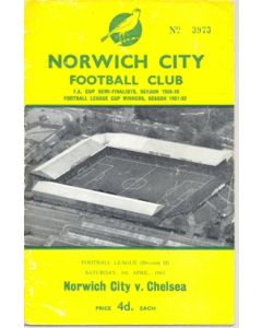 Norwich City vChelsea official programme 06/04/1963