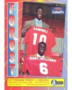 Nottingham Forest vChelsea official programme 23/08/1995 F.A. Carling Premiership