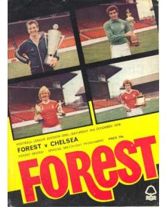 Nottingham Forest vChelsea official progremme 02/12/1978