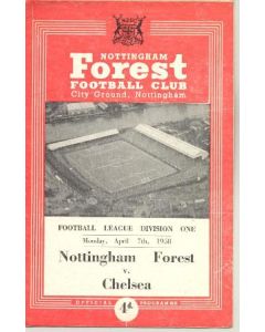 Nottingham Forest vChelsea official programme 07/04/1958