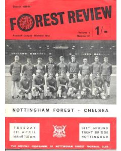 Nottingham Forest vChelsea official programme 08/04/1969