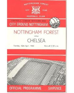 Nottingham Forest vChelsea official programme 12/04/1966