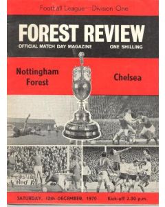 Nottingham Forest vChelsea official programme 12/12/1970