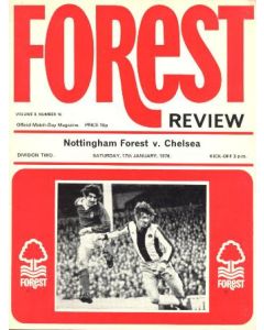 Nottingham Forest vChelsea official programme 17/01/1976