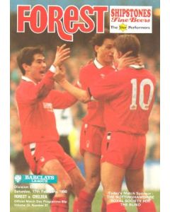 Nottingham Forest vChelsea official programme 17/02/1990