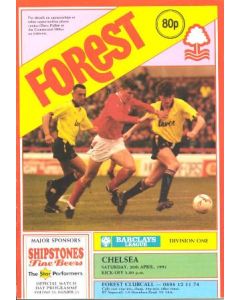 1991 Nottingham Forest v Chelsea football programme