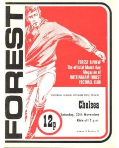 1977 Nottingham forest v chelsea football programme