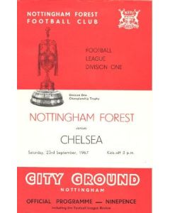 Nottingham Forest vChelsea official programme 23/09/1967