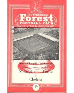 Nottingham Forest vChelsea official programme 31/10/1959, reduced price