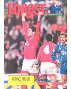 Nottingham Forest vChelsea official programme 16/01/1993 Premier League