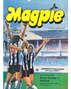 Notts County vChelsea official programme 09/11/1982