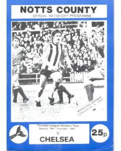 Notts County vChelsea official programme 29/11/1980
