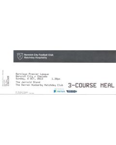 Norwich City v Chelsea ticket 06/10/2013 Premier League