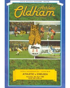 Oldham Athletic vChelsea official programme 09/04/1983