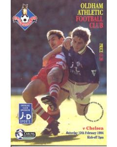 Oldham Athletic vChelsea official programme 12/02/1994