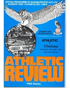 Oldham Athletic vChelsea official programme 13/09/1975