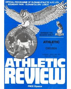 1977 oldham v chelsea football programme