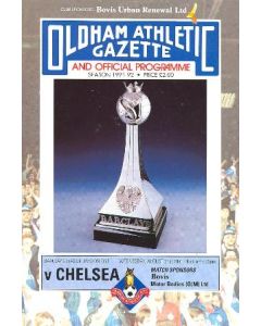 Oldham Athletic vChelsea official programme 21/08/1991