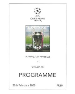 Olympique de Marseille vChelsea unofficial programme 29/02/2000 pirate