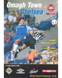 Omagh Town vChelsea official programme 28/07/1999 Friendly Match