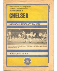 Oxford United vChelsea official programme 07/02/1976
