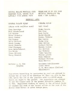 crystal palace v chelsea football programme