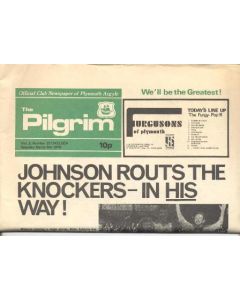 Plymouth Argile vChelsea official programme Pilgrim official newspaper of Plymouth Argile 06/03/1976