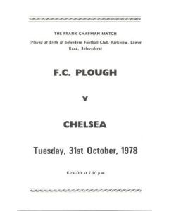 Plough vChelsea official programme 31/10/1978